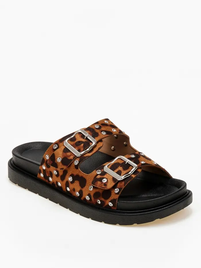 Σανδάλια flatform με τρουκς και στρας