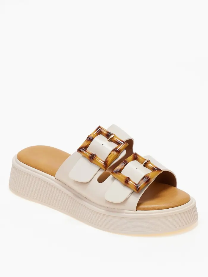 Γυναικεία flatform με κοκάλινες αγκράφες