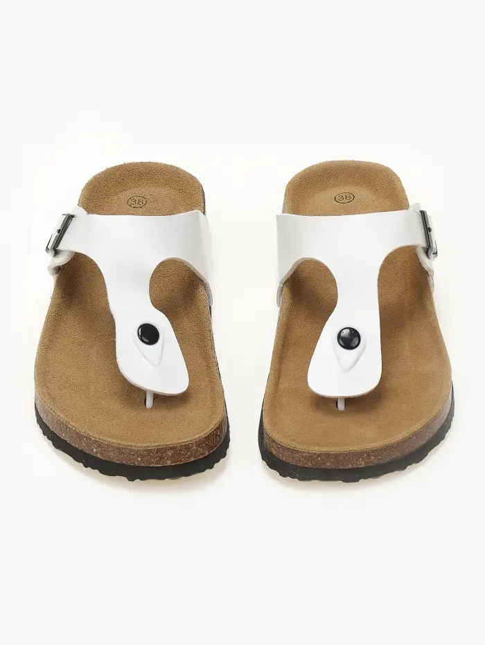 Γυναικεία σανδάλια flatform με αγκράφα και δίχαλο