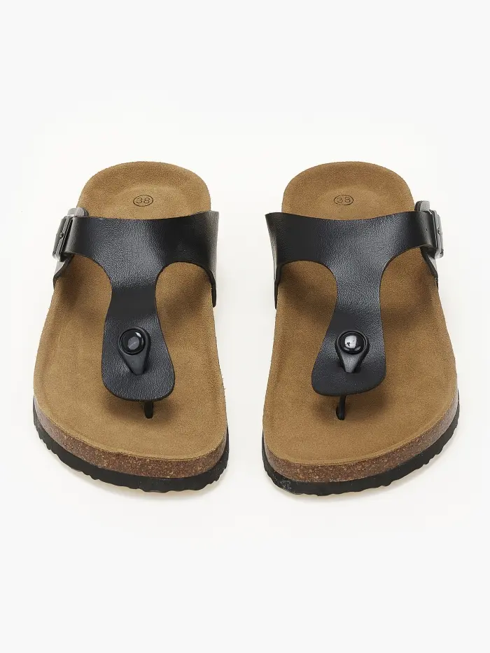 Γυναικεία σανδάλια flatform με αγκράφα και δίχαλο