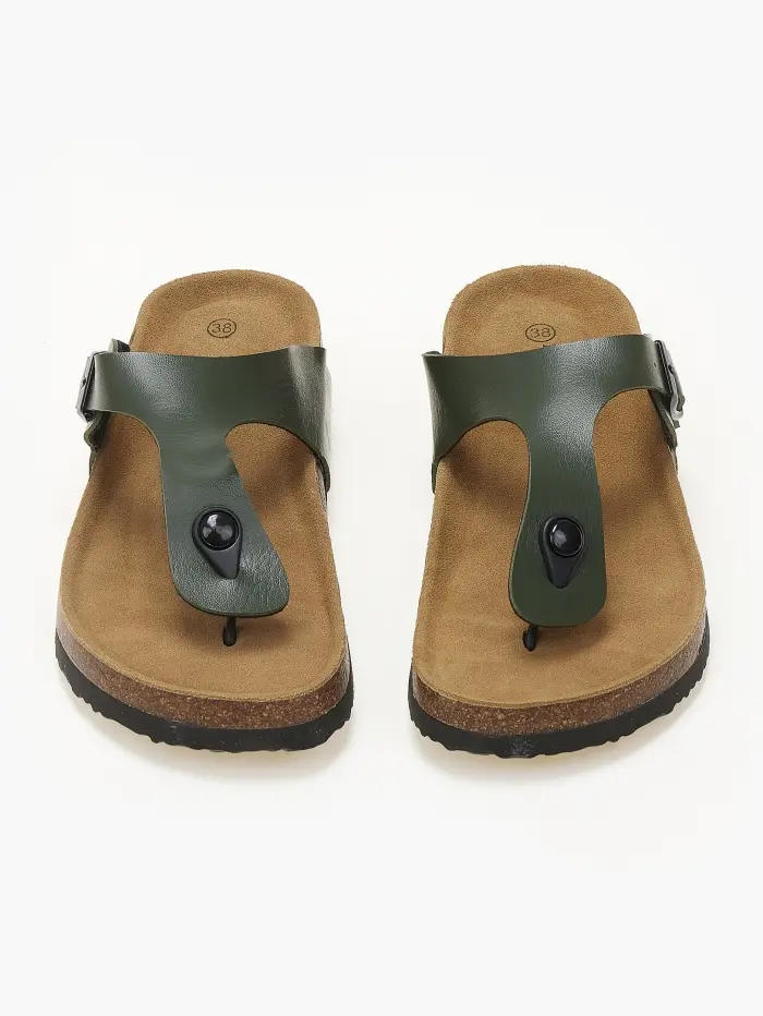 Γυναικεία σανδάλια flatform με αγκράφα και δίχαλο