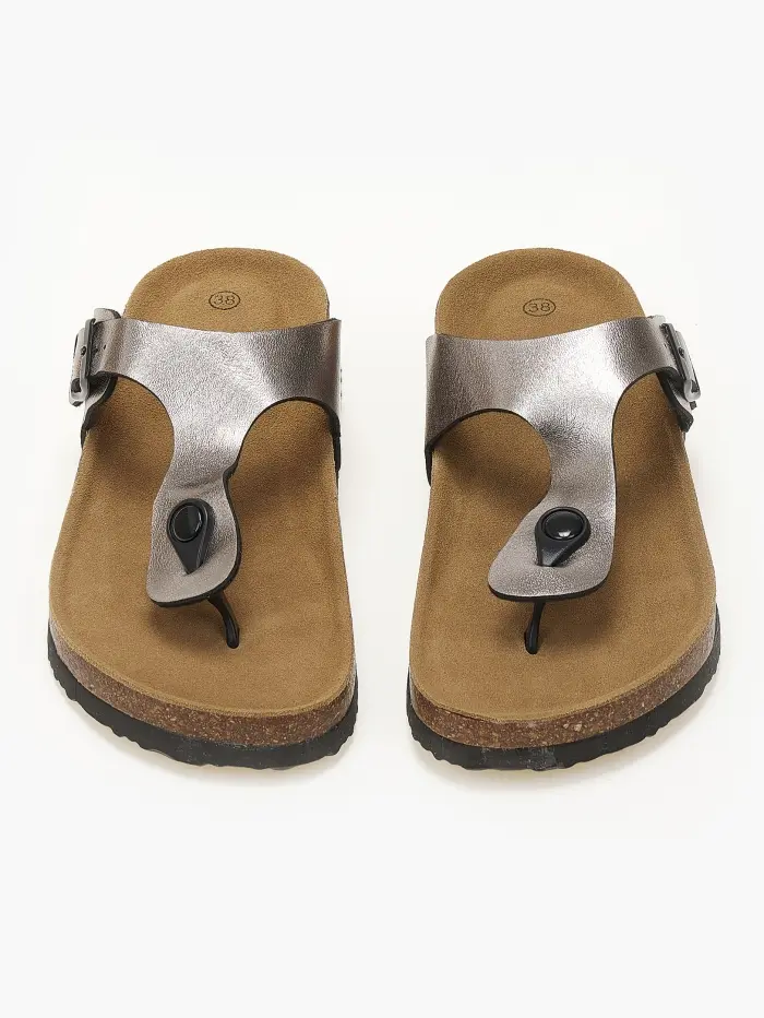 Γυναικεία σανδάλια flatform με αγκράφα και δίχαλο