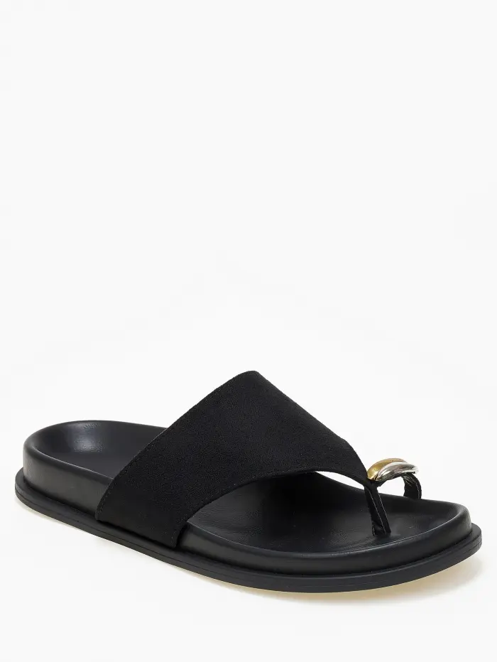 Σανδάλια flatform με suede υφή και toe ring