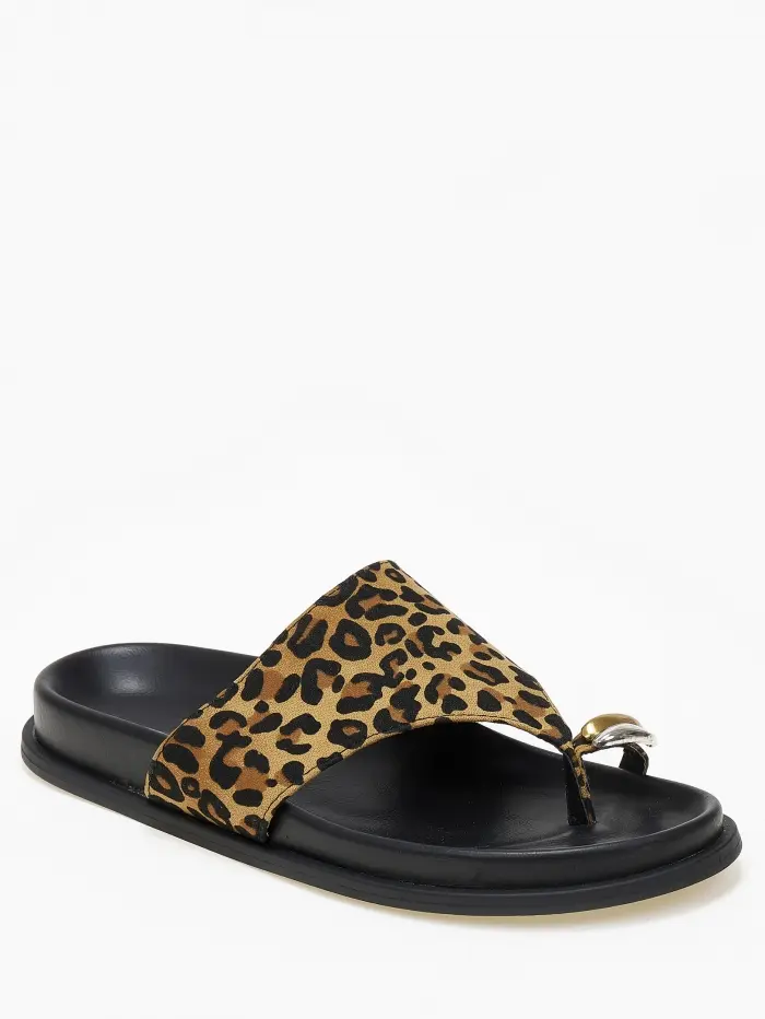 Σανδάλια flatform με suede υφή και toe ring