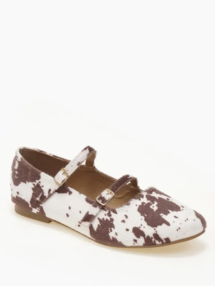 Μπαλαρίνες με διπλά λουράκια suede