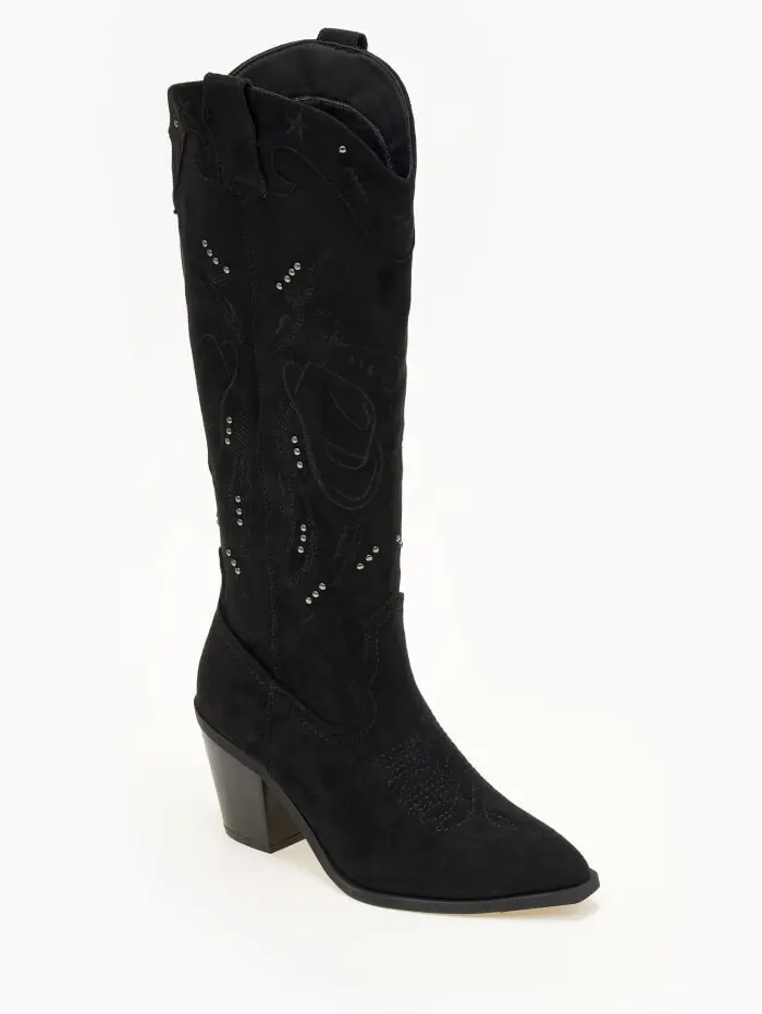 Suede cowboy με διακριτικά τρούκς