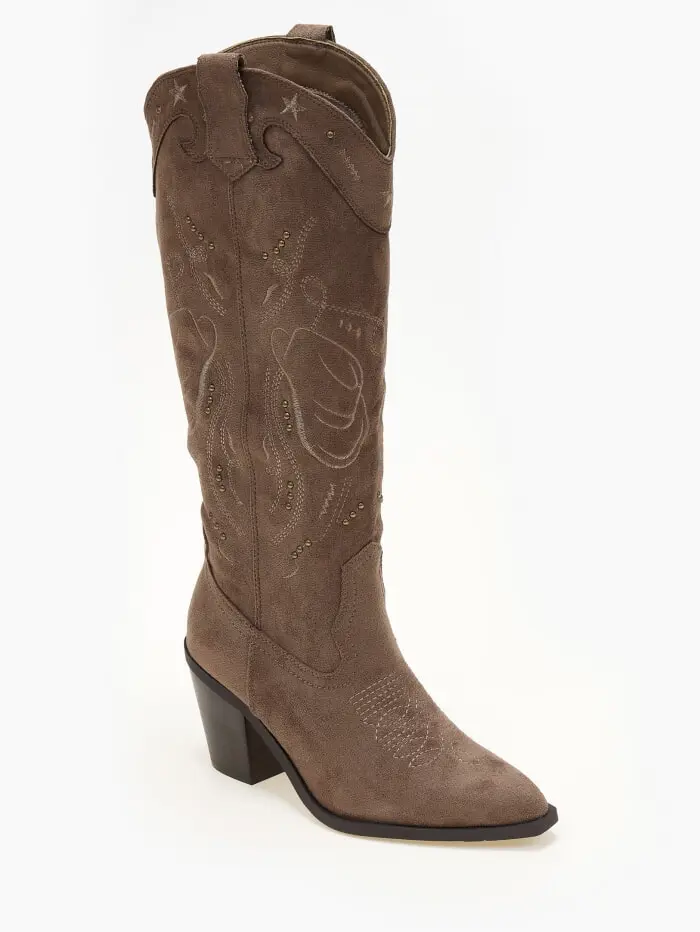 Suede cowboy με διακριτικά τρούκς
