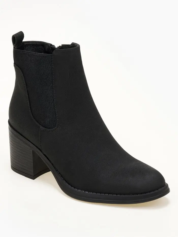 Ankle boots με χοντρό τακούνι και λάστιχο