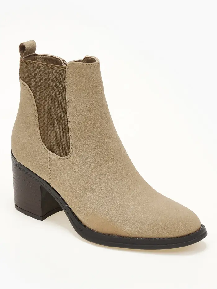 Ankle boots με χοντρό τακούνι και λάστιχο