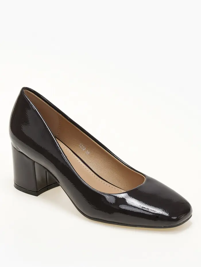 Λουστρίνι χαμηλές γόβες με χοντρό τακούνι