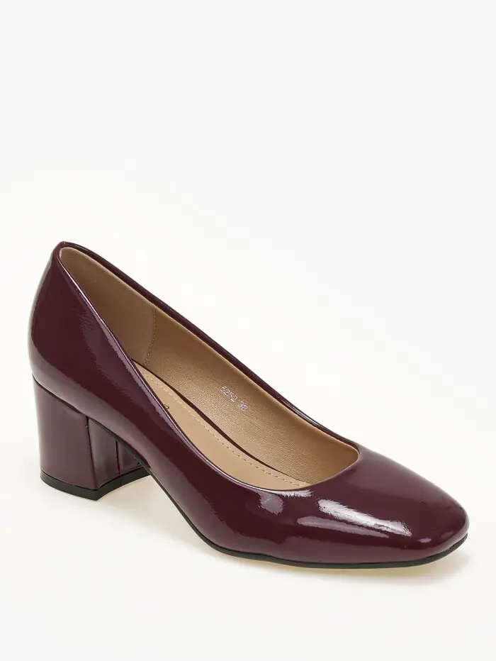 Λουστρίνι χαμηλές γόβες με χοντρό τακούνι