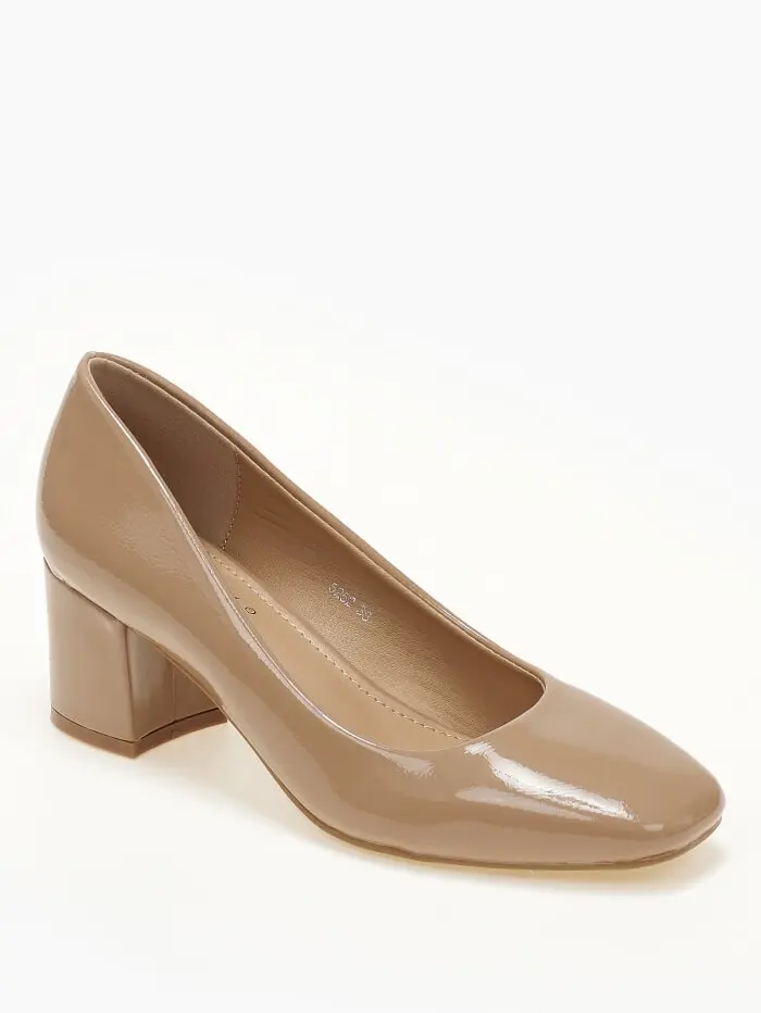 Λουστρίνι χαμηλές γόβες με χοντρό τακούνι