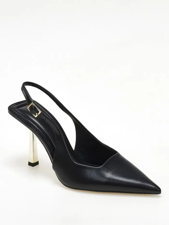 Slingback γόβες με χρυσό τακούνι
