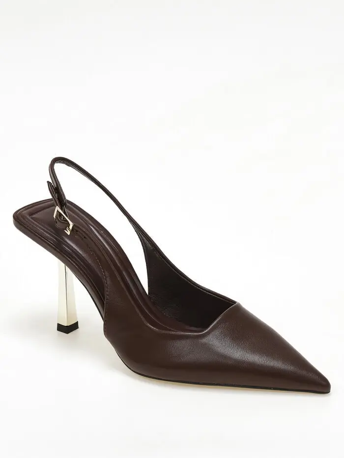 Slingback γόβες με χρυσό τακούνι