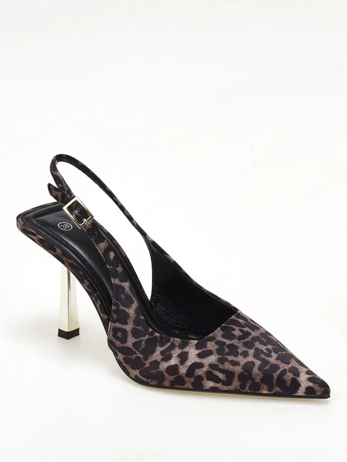 Slingback γόβες με χρυσό τακούνι