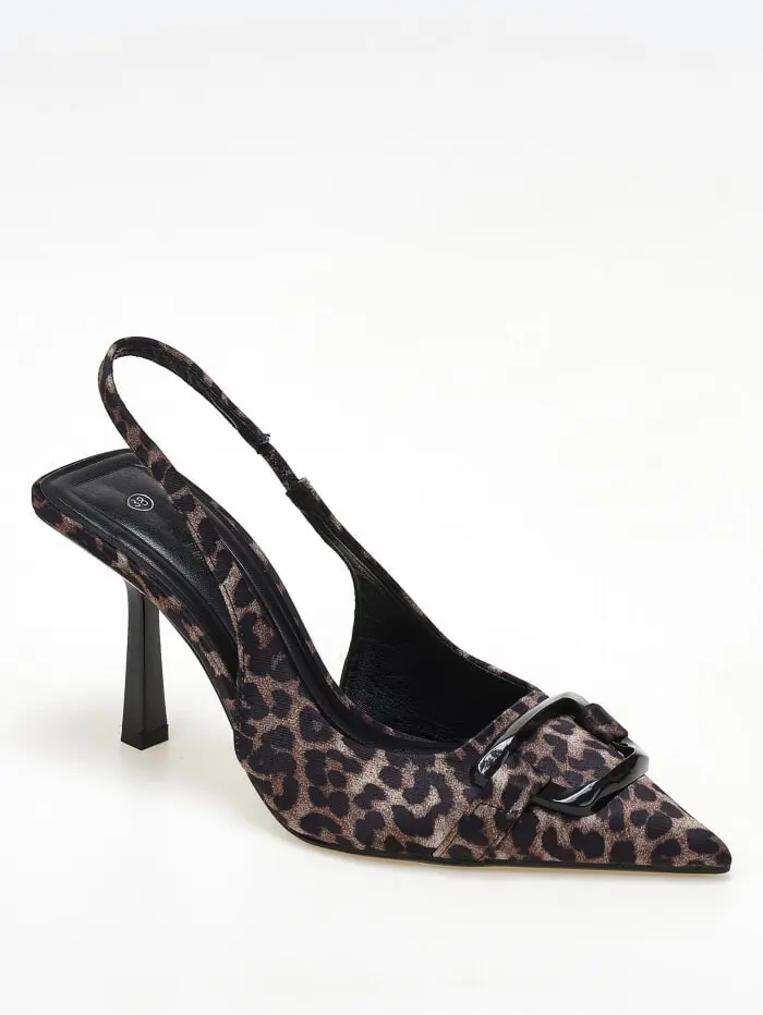 Slingback γόβες με διακοσμητική αγκράφα