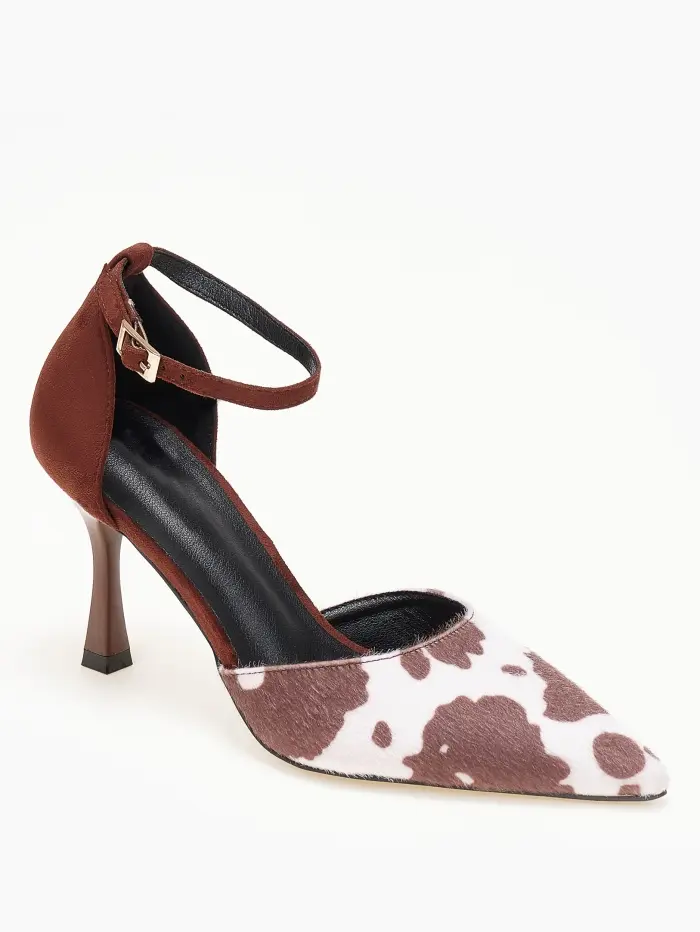 Σατέν γόβες με κλειστή φτέρνα και λουράκι