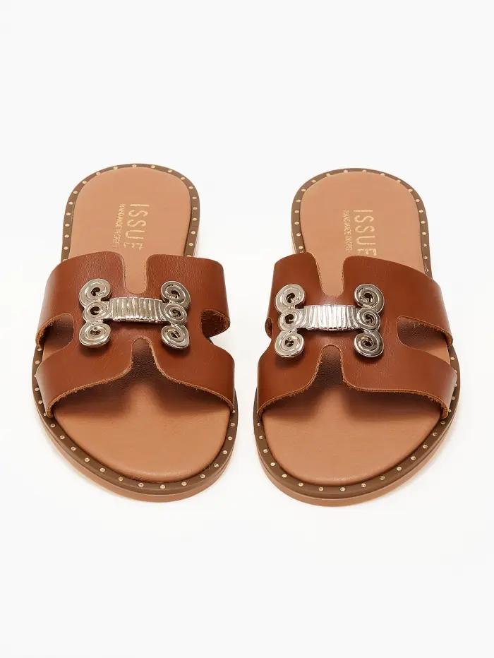 Φλατ σανδάλια handmade in Greece