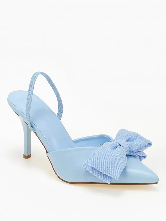 Slingback γόβες με διακοσμητικό φιόγκο