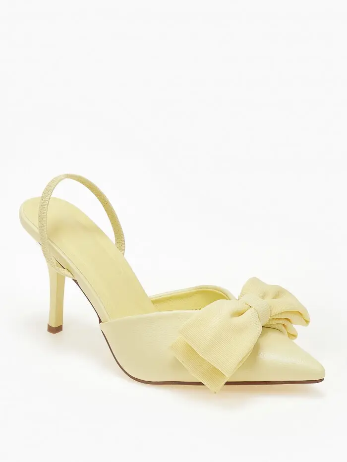 Slingback γόβες με διακοσμητικό φιόγκο