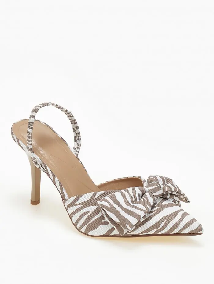 Slingback γόβες με διακοσμητικό φιόγκο