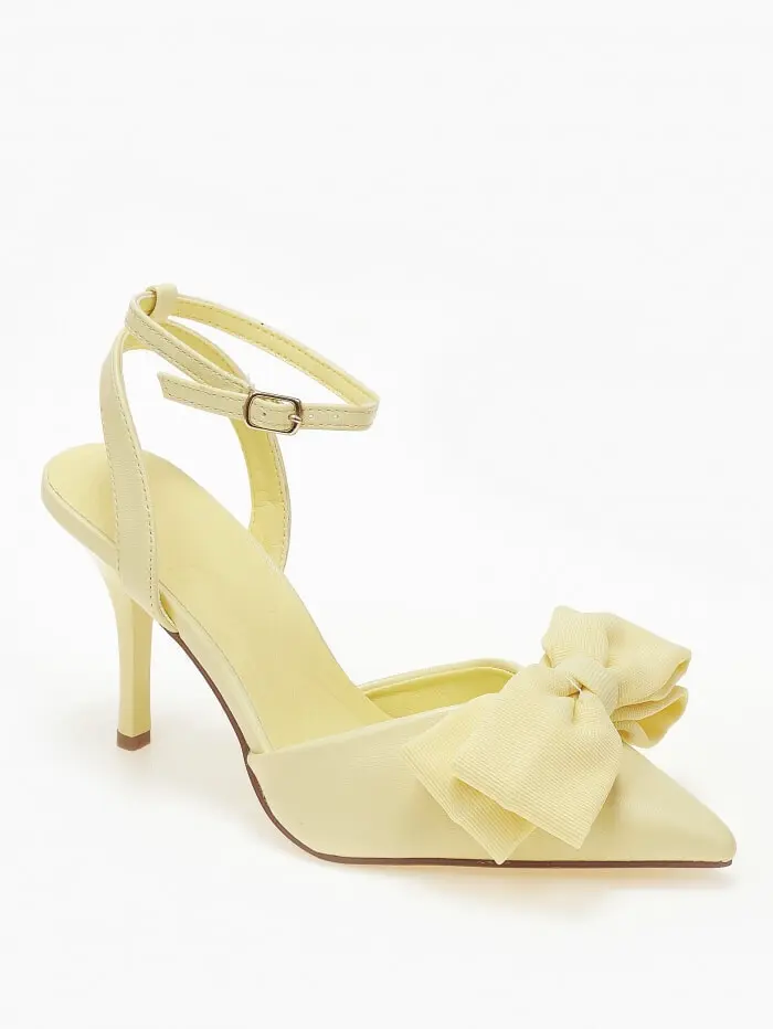 Slingback γόβες με λουράκι και διακοσμητικό φιόγκο