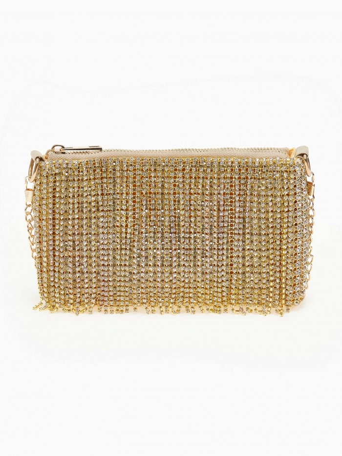 Βραδινό τσαντάκι με strass και αλυσίδα