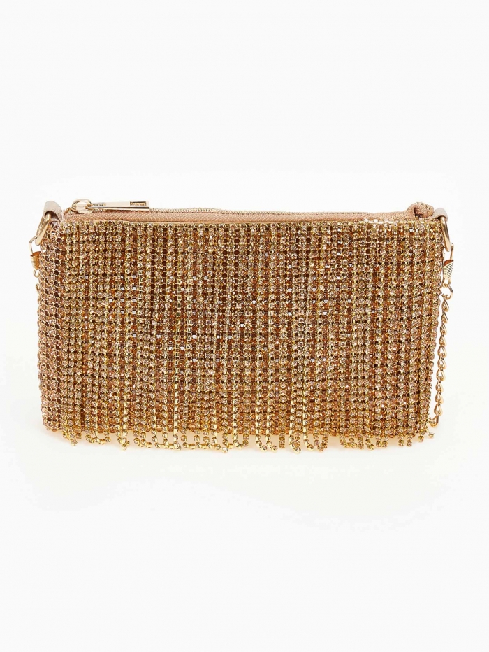 Βραδινό τσαντάκι με strass και αλυσίδα