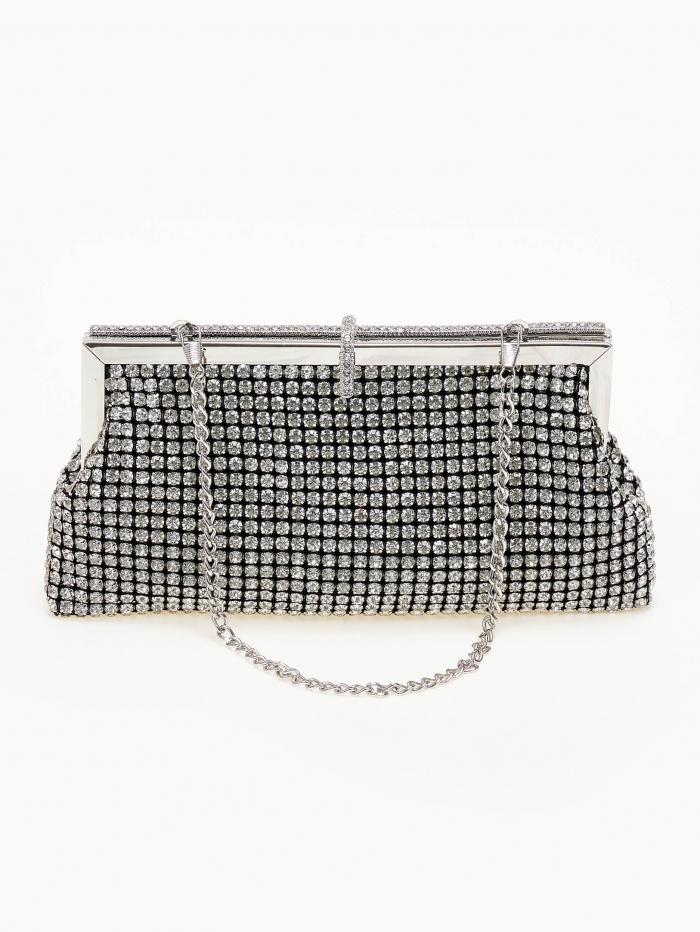 Βραδινό τσαντάκι με strass και αλυσίδα