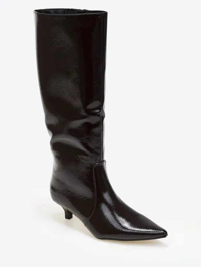 Λουστρίνι μπότες με χαμηλό λεπτό τακούνι