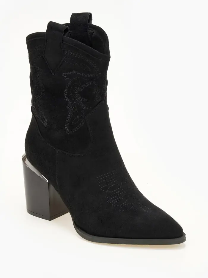 Μποτάκια cowboy με suede υφή