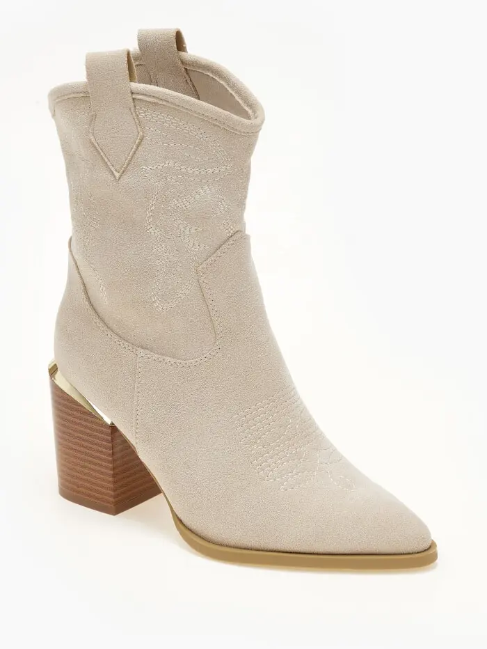 Μποτάκια cowboy με suede υφή