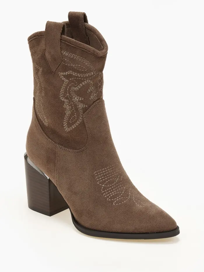 Μποτάκια cowboy με suede υφή