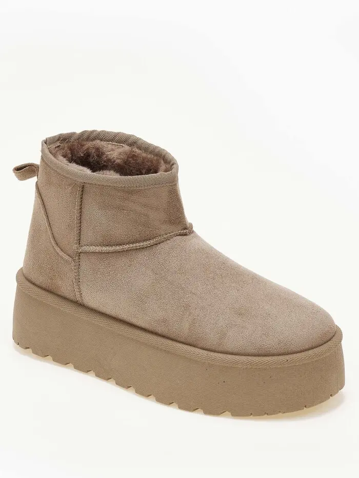 Μποτάκια δίσολα με γούνα