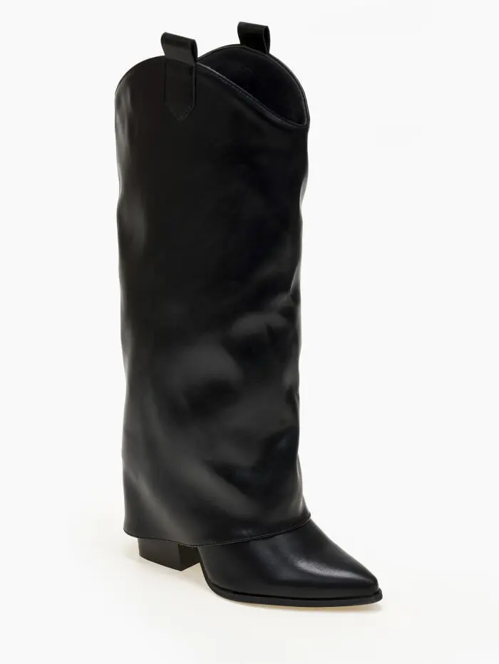 Μπότες με εφέ αναδιπλούμενης φάσας