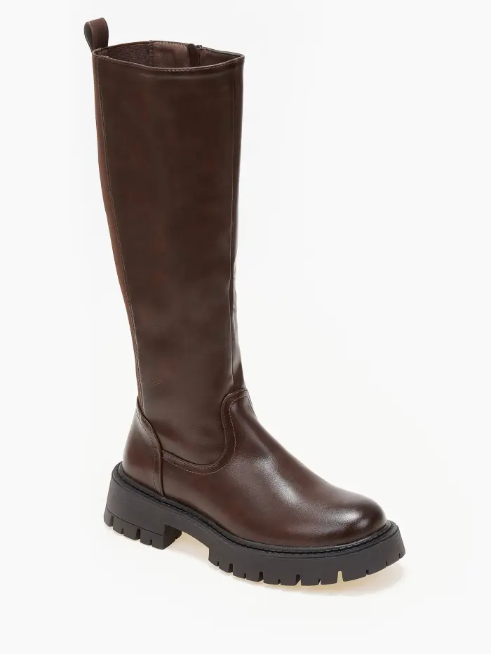 Μπότες με χαμηλό τακούνι και λάστιχο