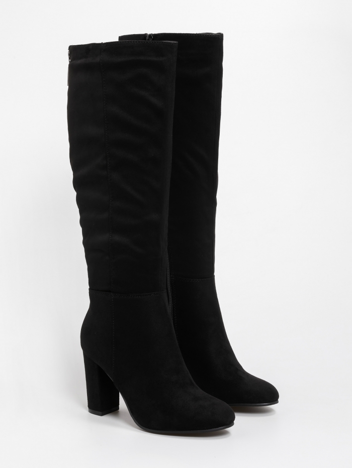 Μπότες suede με χοντρό τακούνι
