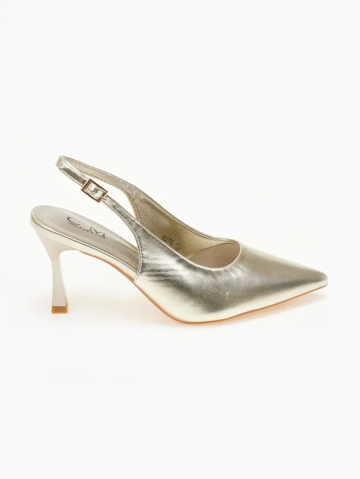Μυτερές open heel γόβες με λεπτό τακούνι
