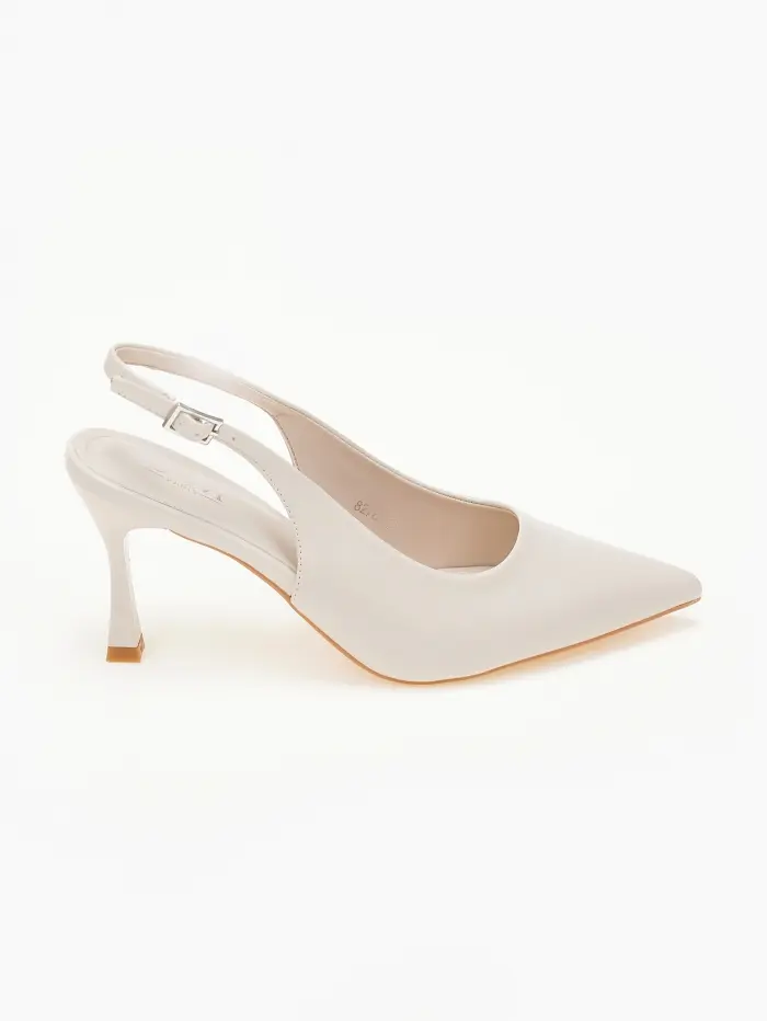 Μυτερές open heel γόβες με λεπτό τακούνι