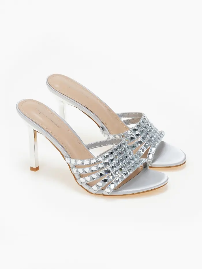 Ψηλά mules με strass