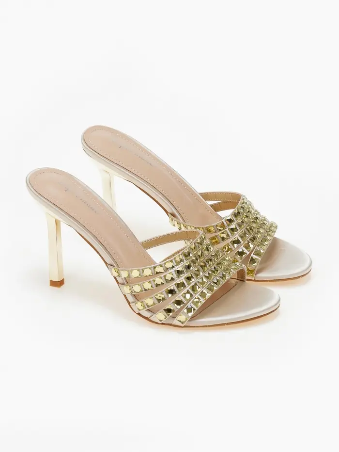 Ψηλά mules με strass