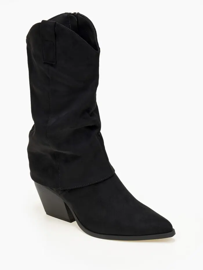 Suede cowboy με γκέτα