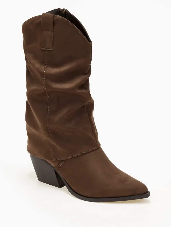 Suede cowboy με γκέτα