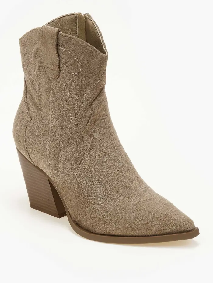 Suede cowboy με κέντημα