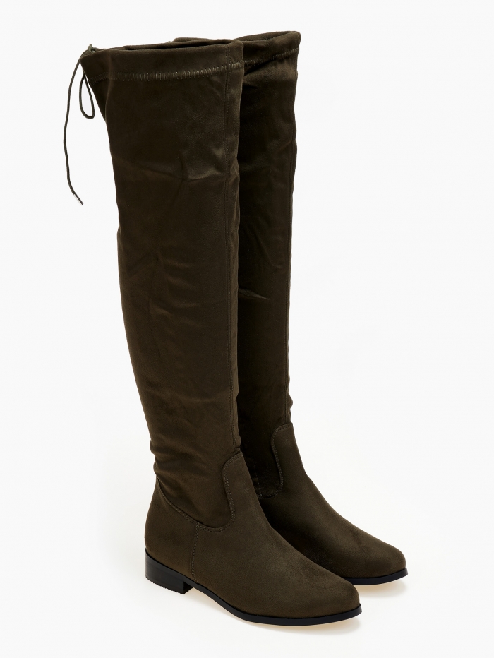 Suede over the knee μπότες
