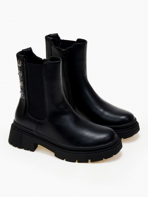 Biker boots με λάστιχο στο πλάι