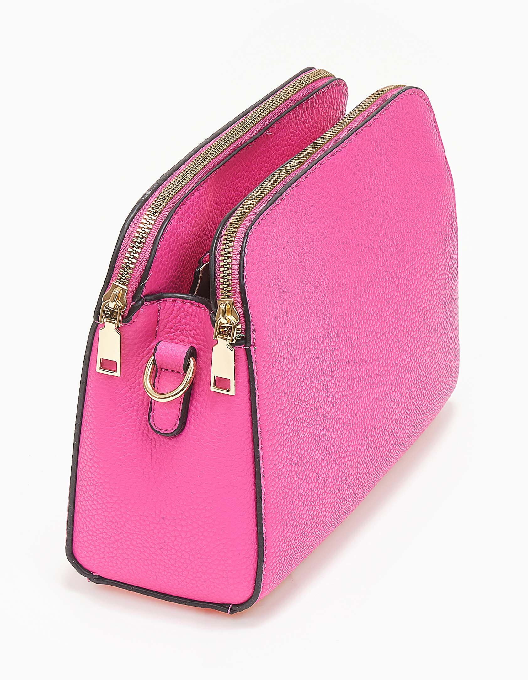 Τσαντάκι ώμου-χιαστί με σαγρέ υφή - Φούξια φωτογραφία