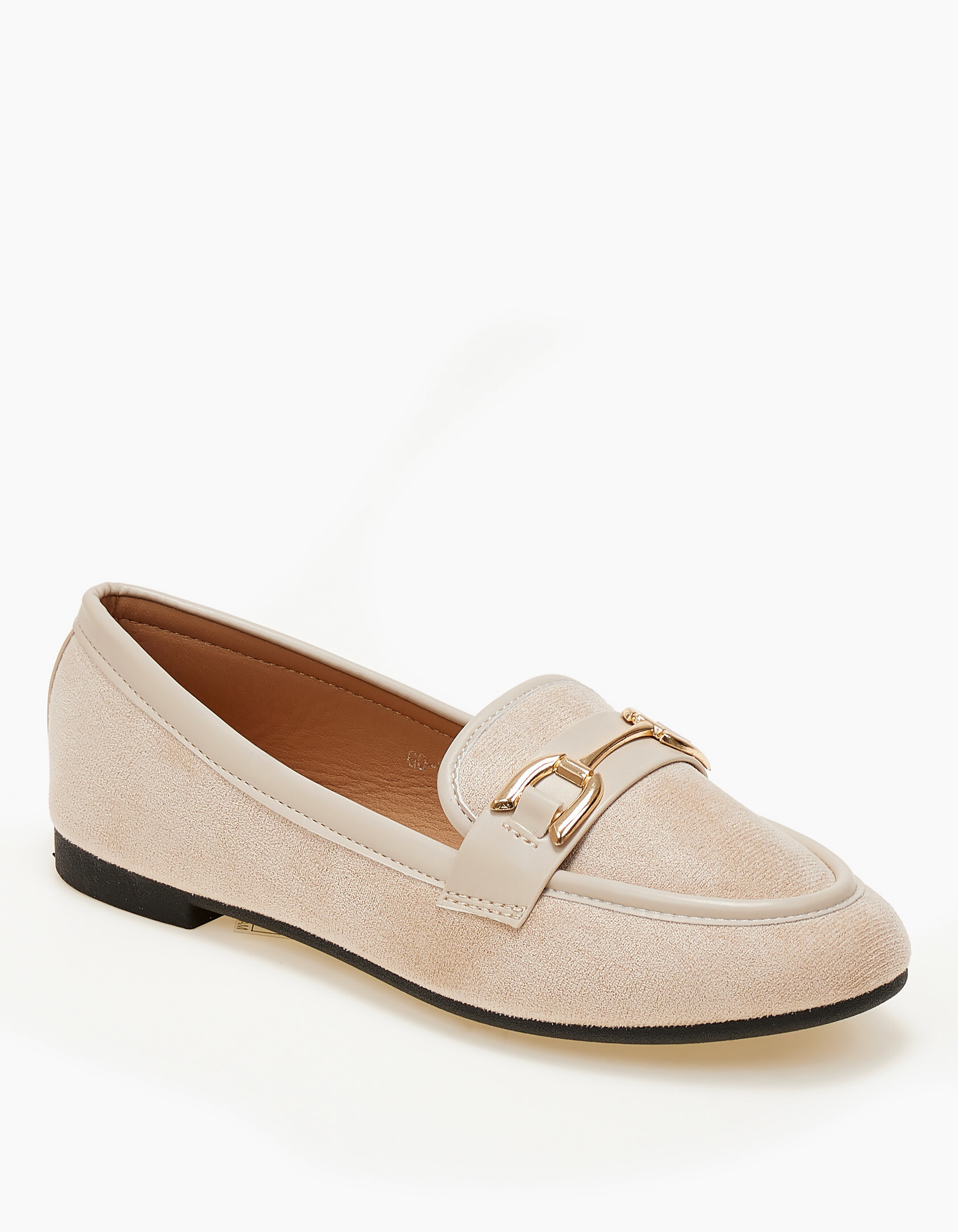 Χαμηλά μοκασίνια με suede υφή - Μπεζ